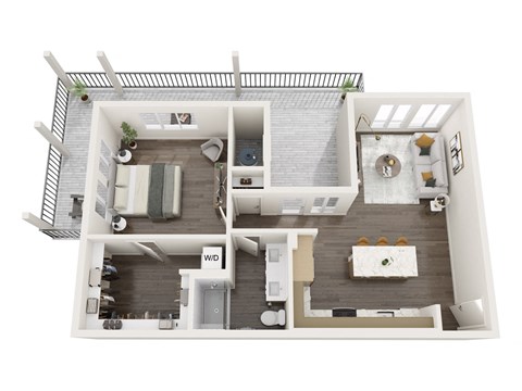 a1 floor plan  1 bedroom with 2 baths  119